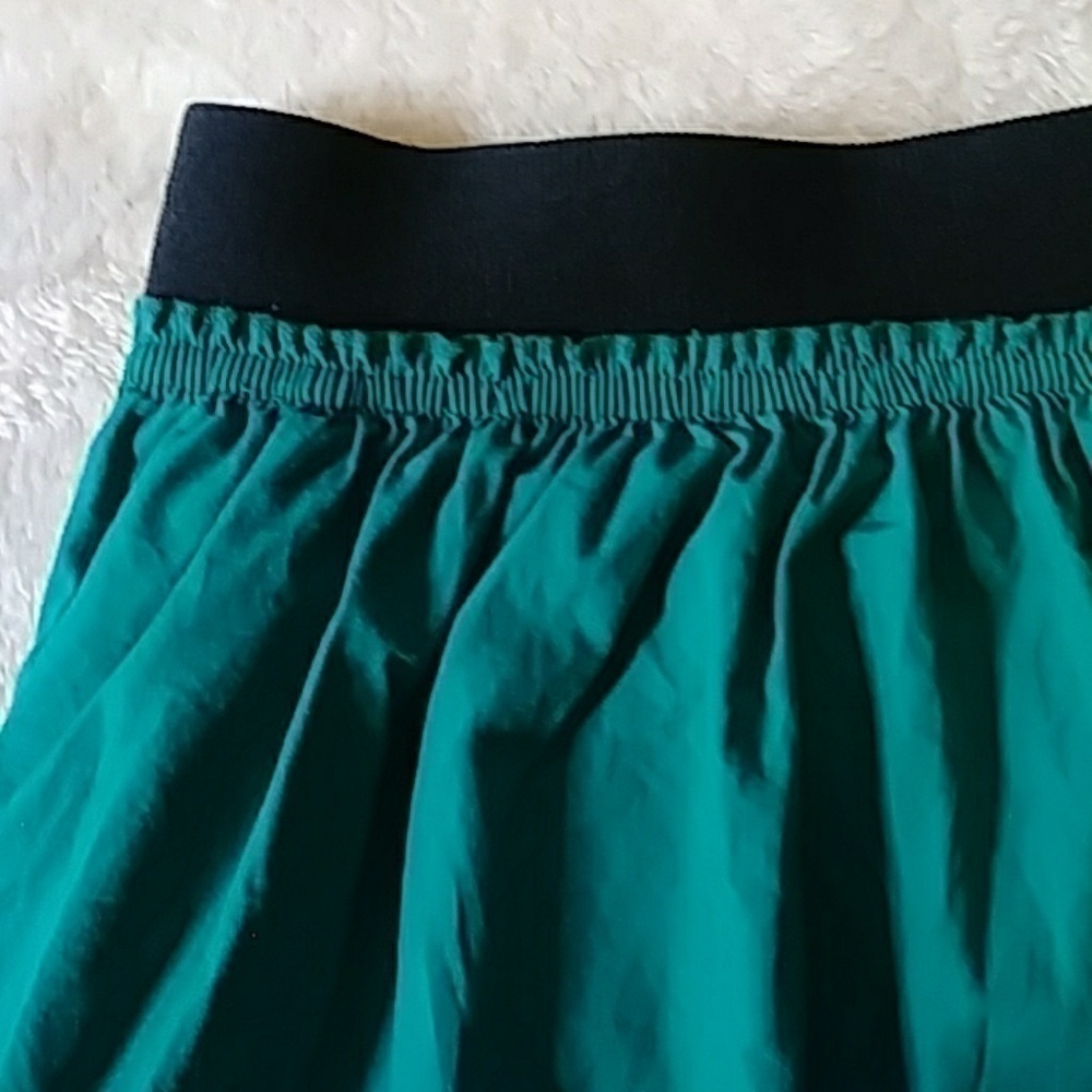 J. Crew Teal Blue/Green Elastic Waist Mini Skirt - Picture 3 of 5